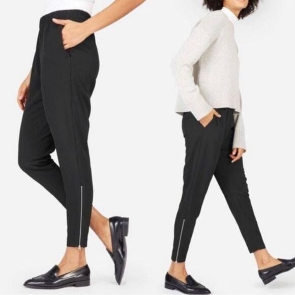 Everlane The Japanese GoWeave Zip Track Pant Black Pull On High Rise Minimalist - Picture 4 of 16